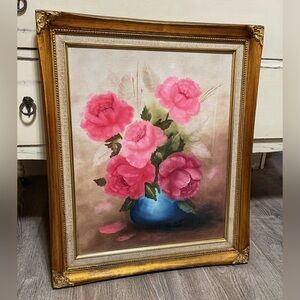 Floral Art Print in Gold Frame